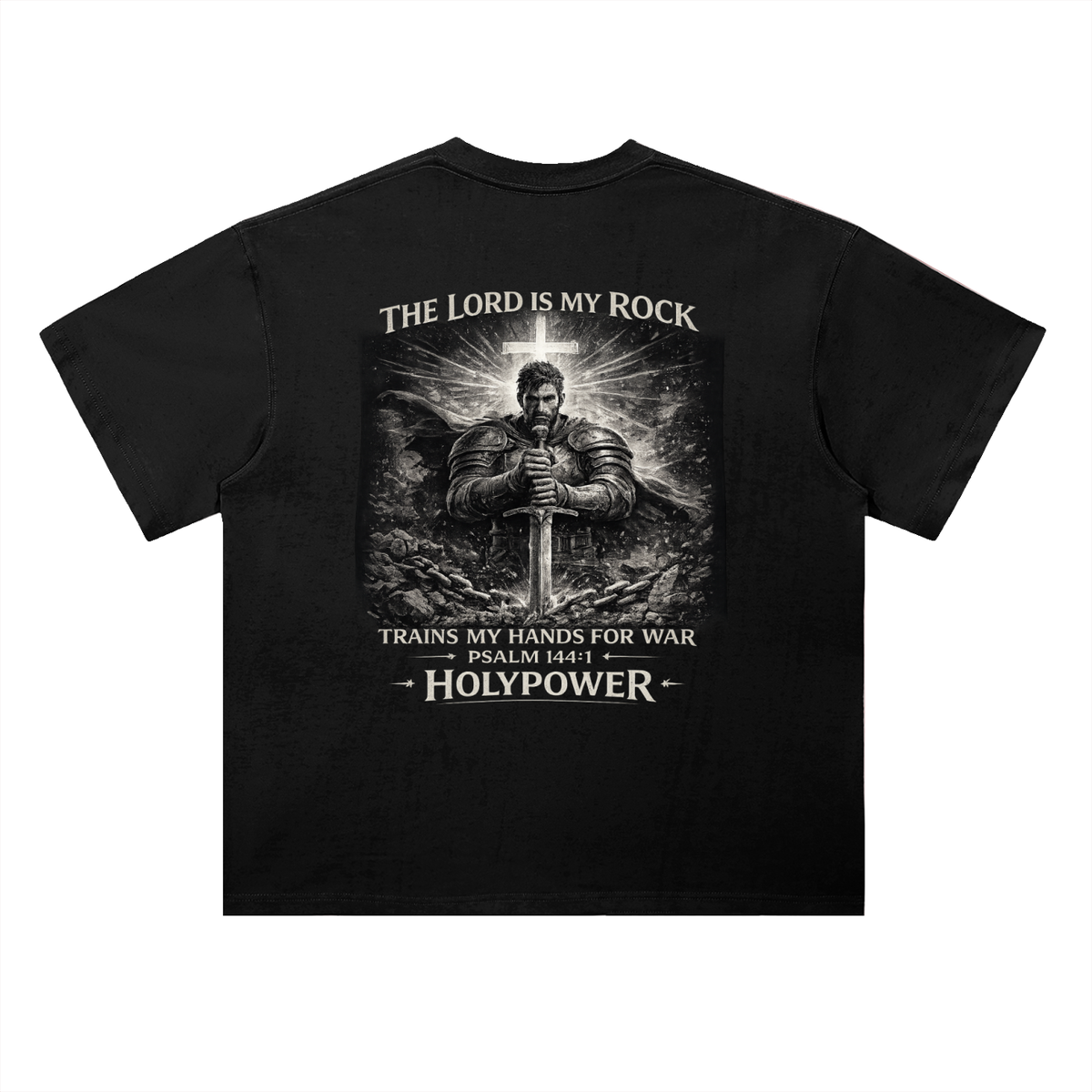 Heavyweight Drop Shoulder The Lord Is My Rock HolyPower Warrior T-Shirt