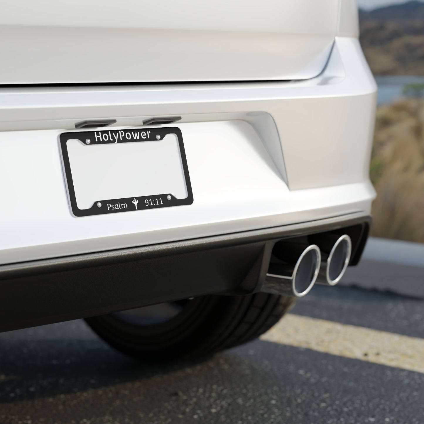 Custom Aluminum HolyPower License Plate Frame for Faith & Style | Psalm 91:11