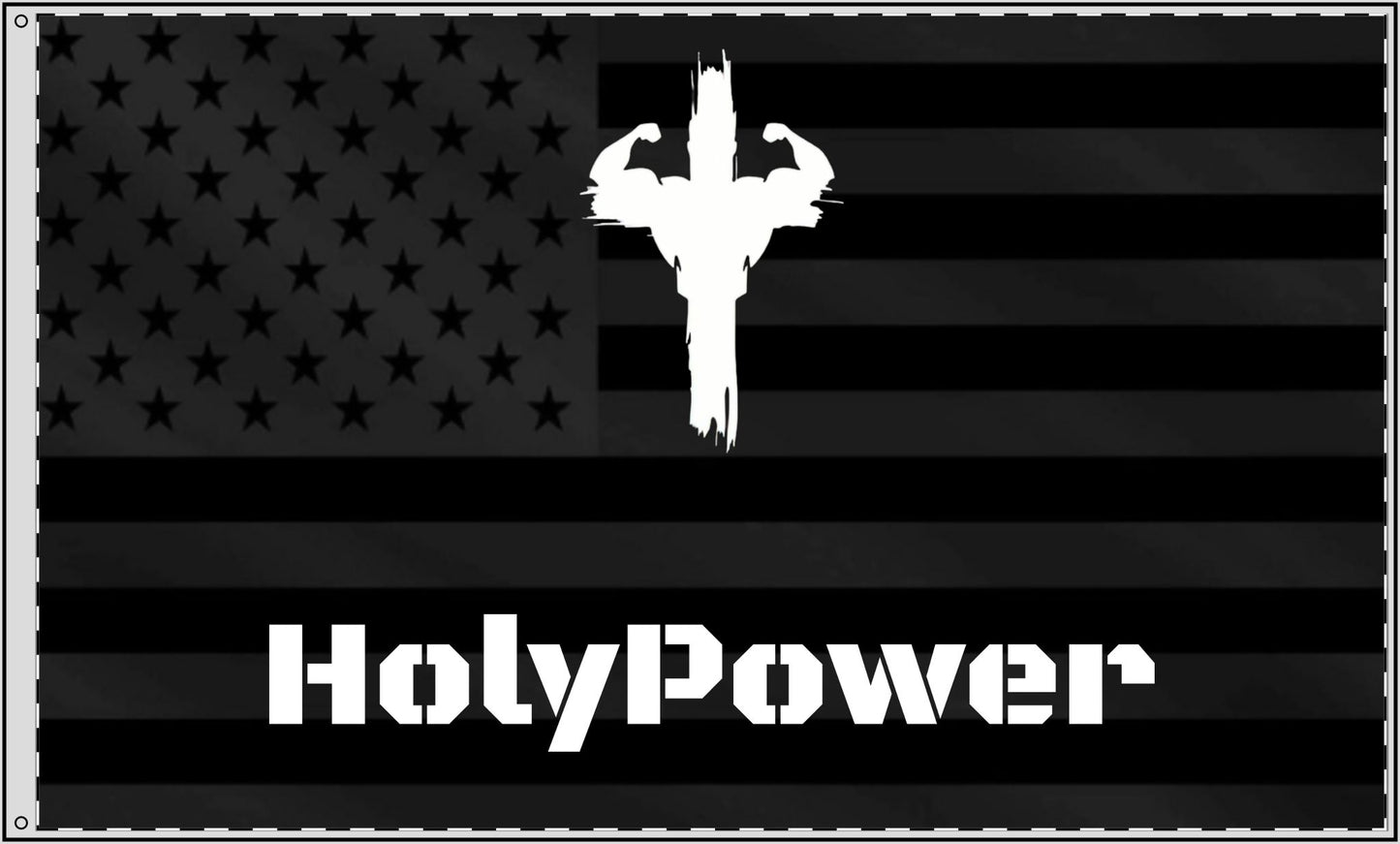 Double Sided Wall Hanging HolyPower Flag | Patriotic Home Decor, Outdoor/Indoor Flag, Fitness Motivation