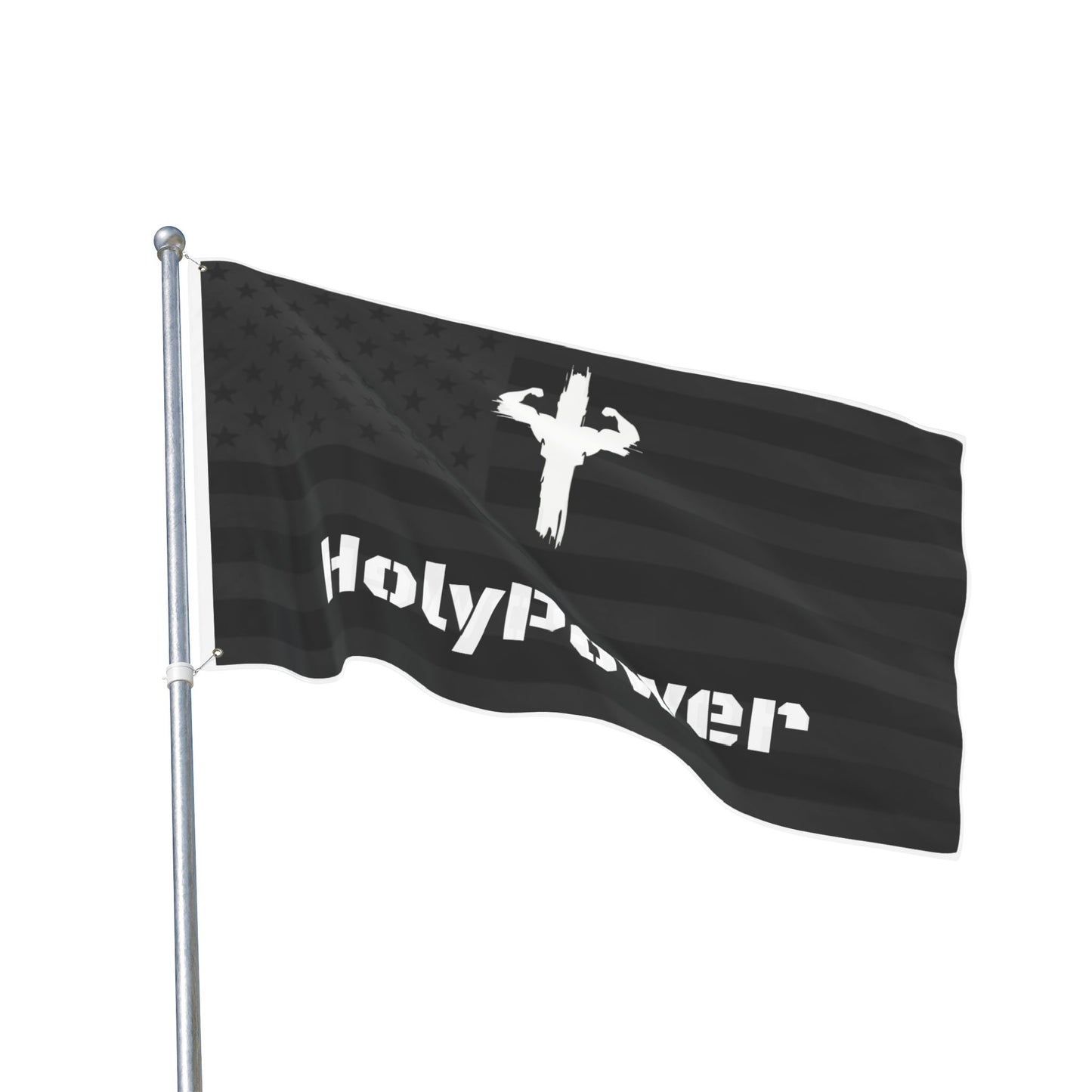 Double Sided Wall Hanging HolyPower Flag | Patriotic Home Decor, Outdoor/Indoor Flag, Fitness Motivation