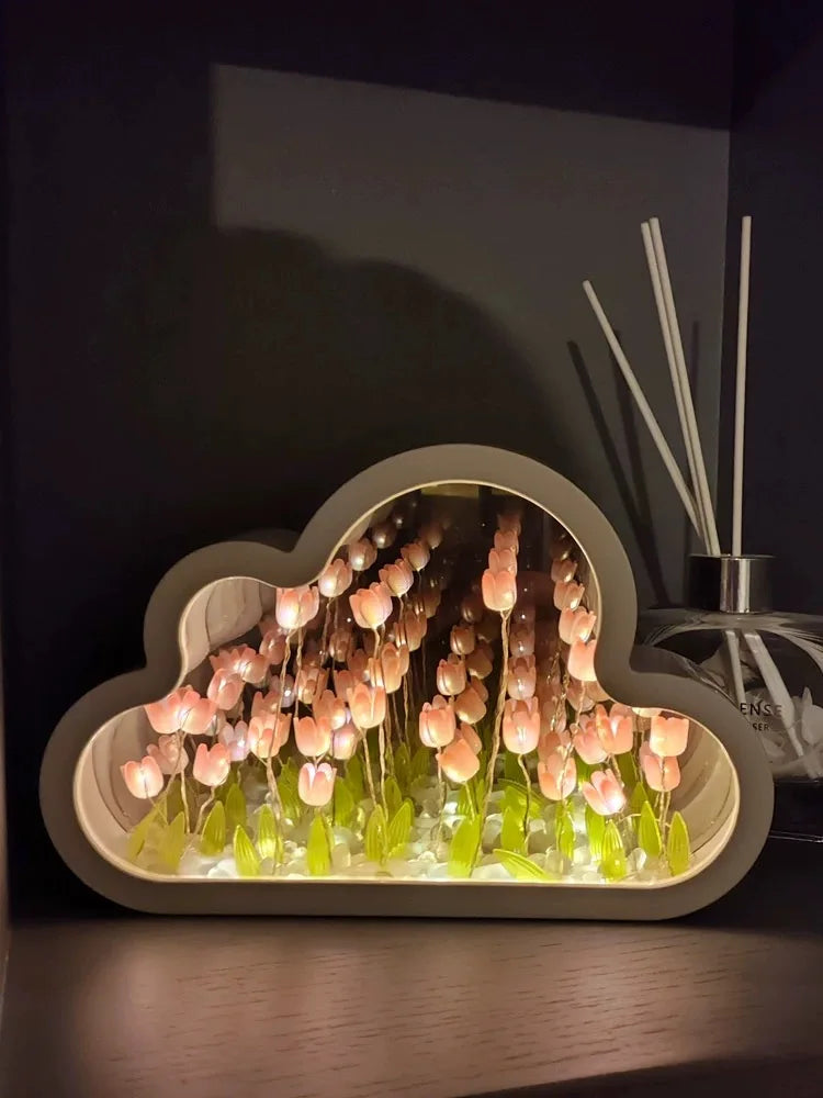 1pc Handmade DIY Creative Gift Tulip Flower Sea Night Light Atmosphere Lamp