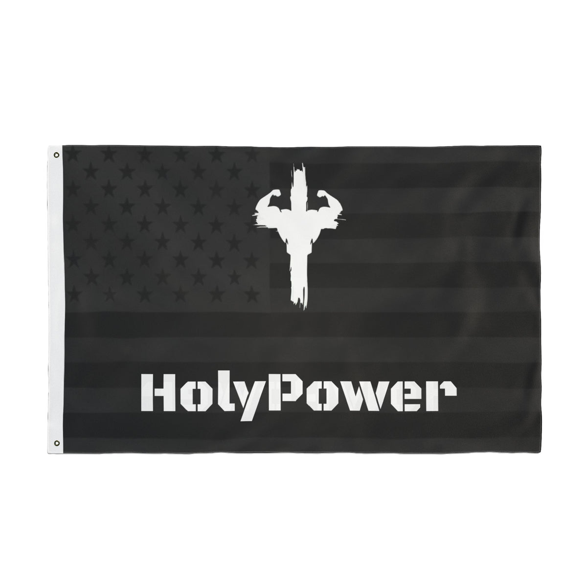 Double Sided Wall Hanging HolyPower Flag | Patriotic Home Decor, Outdoor/Indoor Flag, Fitness Motivation