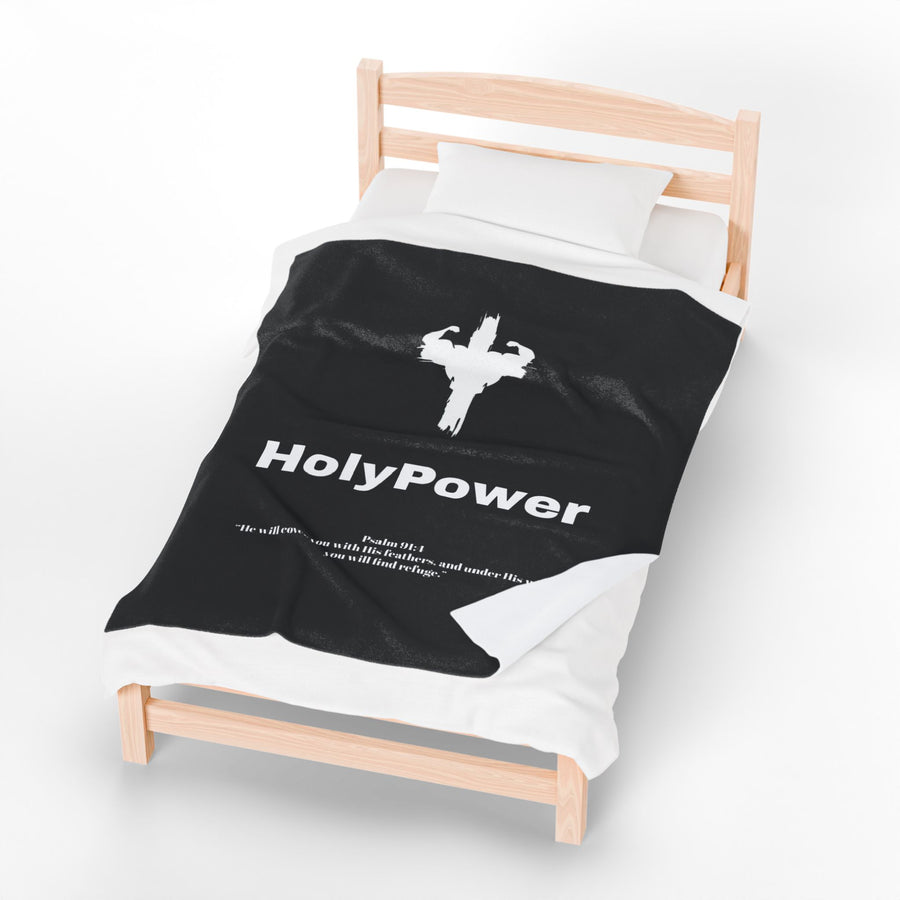 HolyPower Velveteen Plush Blanket, Cozy Gift, Soft Throw, Home Comfort
