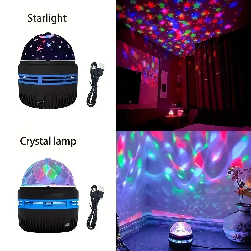 Hoopet - 1pc Starry Projector Light With 7 Color Patterns & Remote Control, Polar Projector Night Light For Bedroom Atmosphere