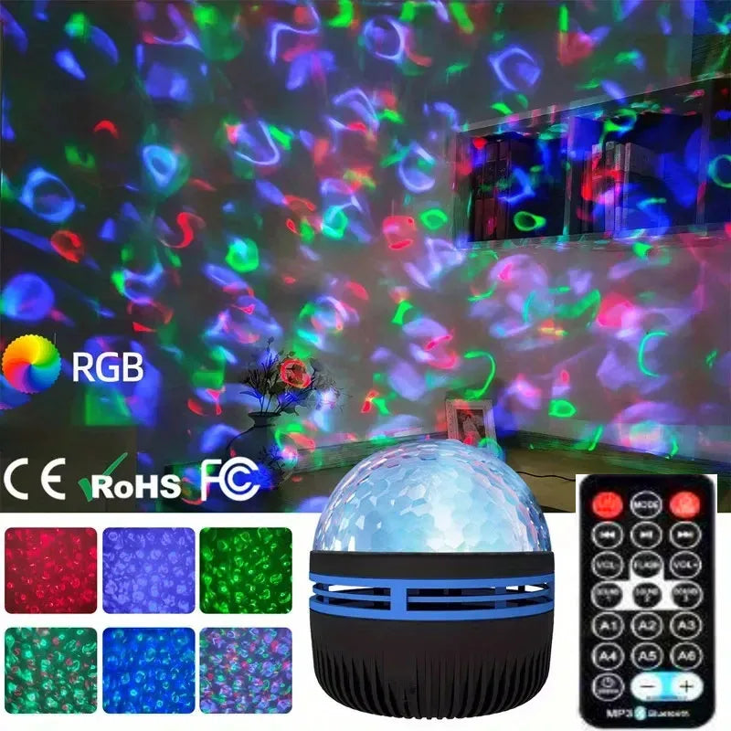 Hoopet - 1pc Starry Projector Light With 7 Color Patterns & Remote Control, Polar Projector Night Light For Bedroom Atmosphere