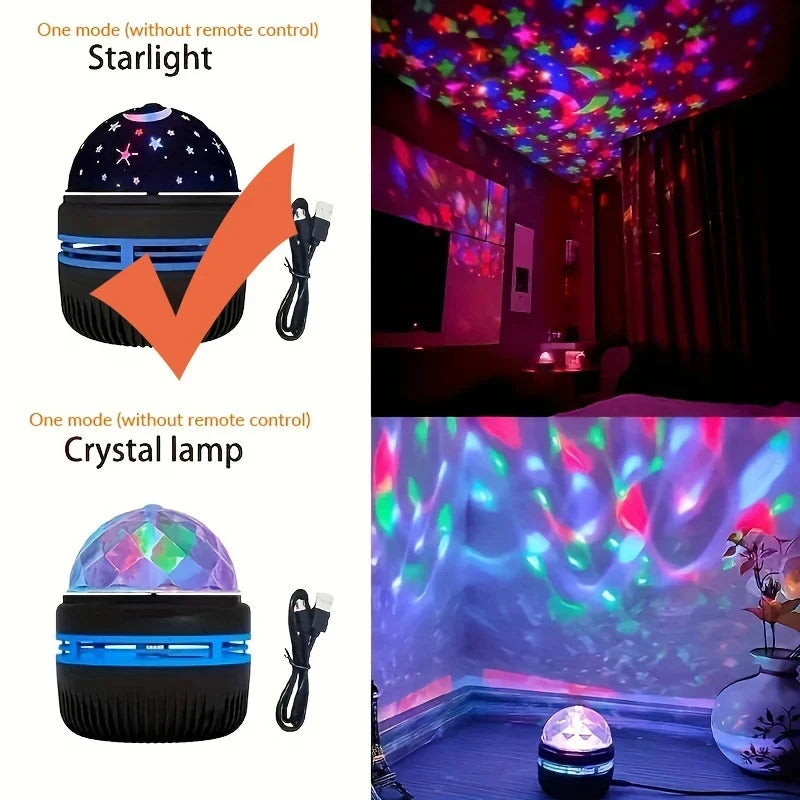 Hoopet - 1pc Starry Projector Light With 7 Color Patterns & Remote Control, Polar Projector Night Light For Bedroom Atmosphere