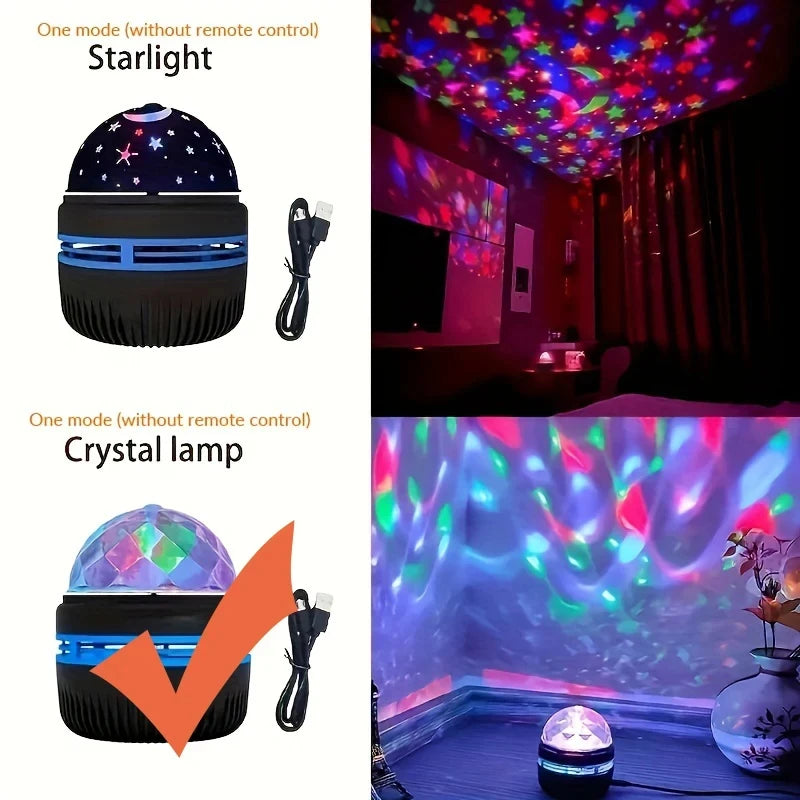 Hoopet - 1pc Starry Projector Light With 7 Color Patterns & Remote Control, Polar Projector Night Light For Bedroom Atmosphere