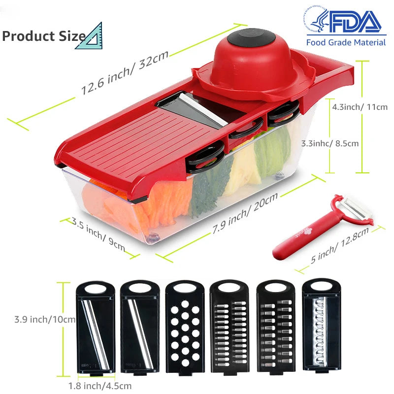 Myvit - Vegetable Cutter with Steel Blade Slicer Potato Peeler, Carrot, Cheese, And Grater vegetables