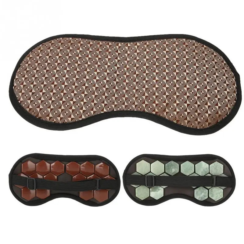 TMISHION - Natural Real Eye Massager Therapy, Jade Stone Germanium Sleep Eye Mask Shade Cover