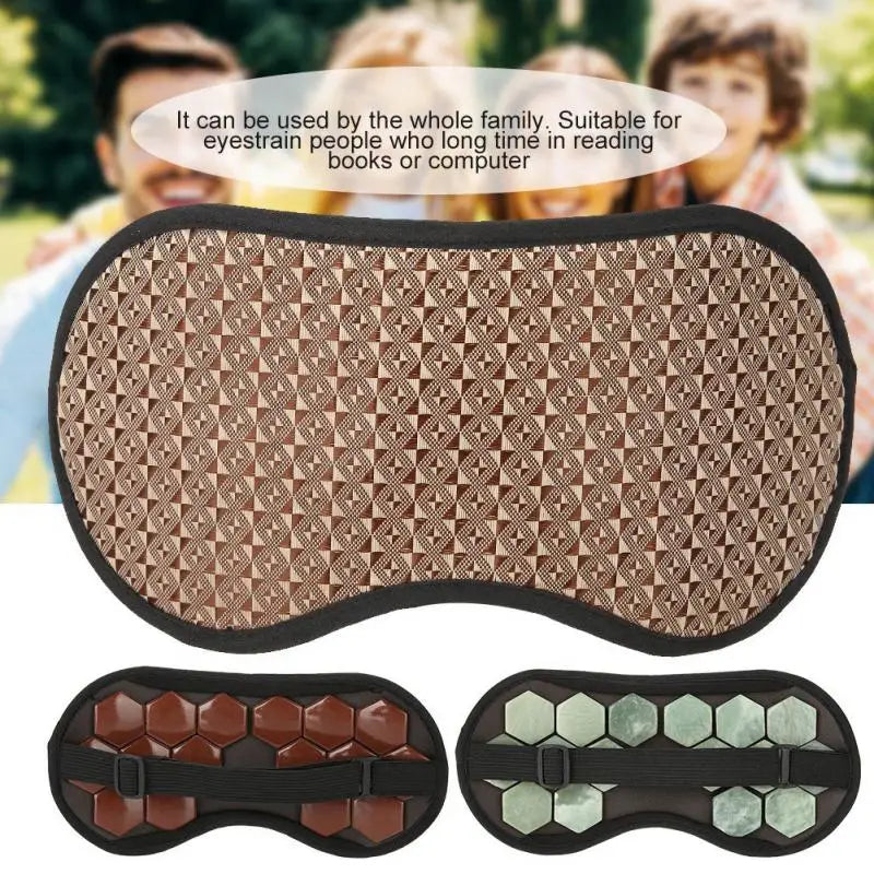 TMISHION - Natural Real Eye Massager Therapy, Jade Stone Germanium Sleep Eye Mask Shade Cover