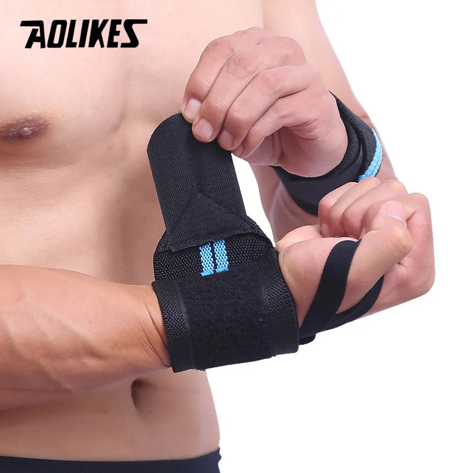 AOLIKES - 1 Pair Professional Weightlifting Wrist Wraps For Wrist Support With Thumb Loop - Best Wrap for Strength Training