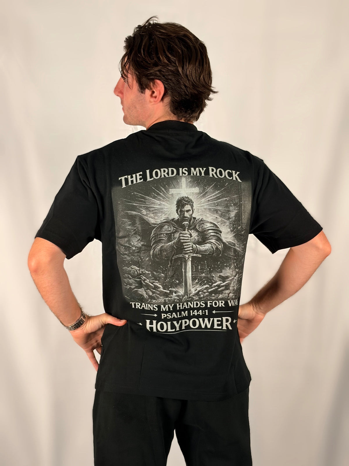 Heavyweight Drop Shoulder The Lord Is My Rock HolyPower Warrior T-Shirt