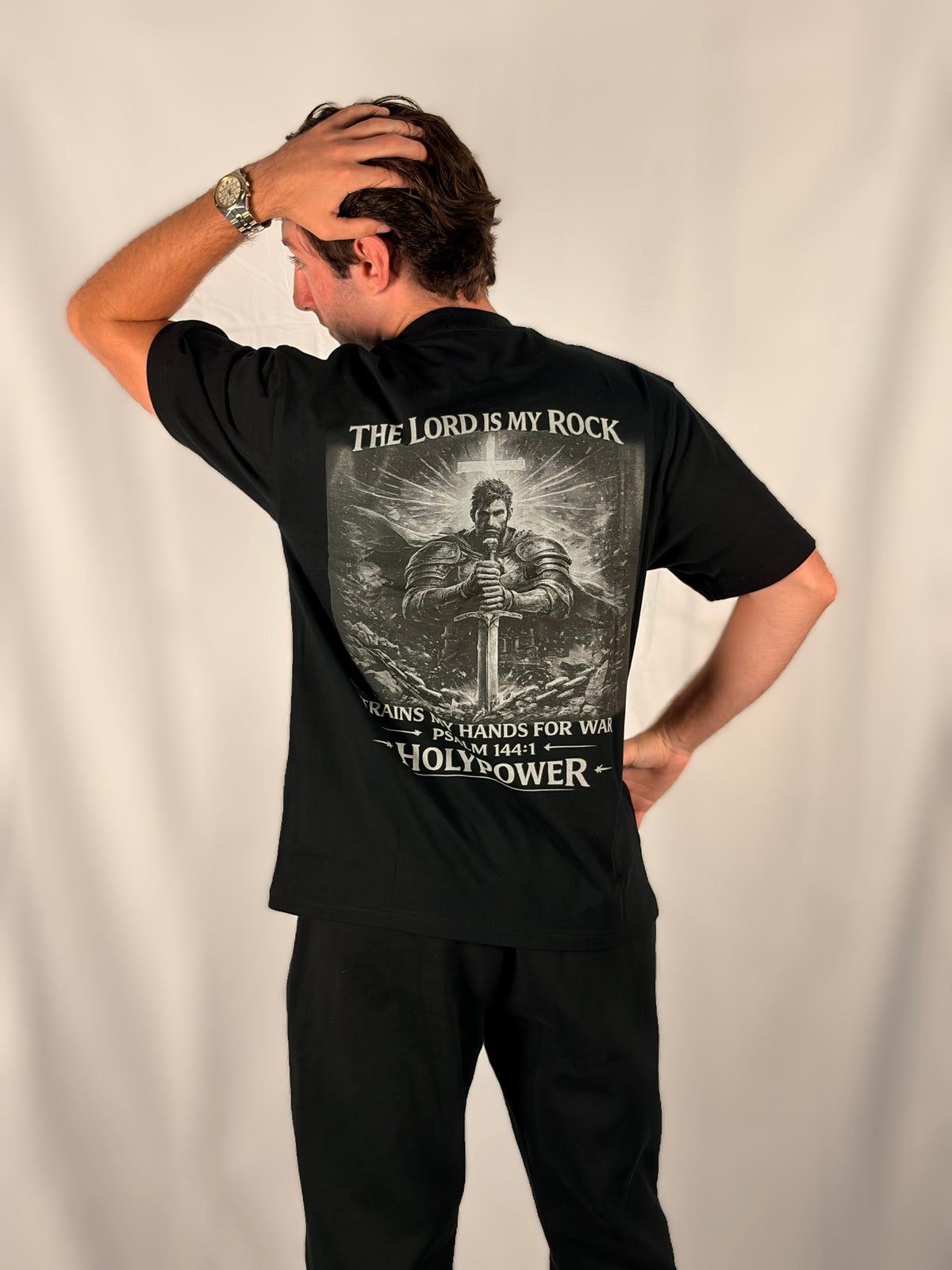Heavyweight Drop Shoulder The Lord Is My Rock HolyPower Warrior T-Shirt