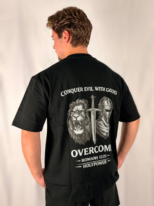 Heavyweight Drop Shoulder Conquer Evil With Good HolyPower T-Shirt