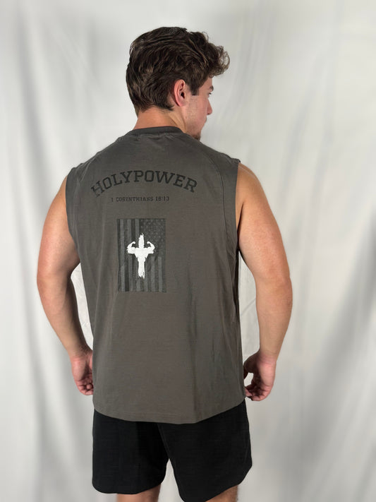 Quick-Dry Cooling American Flag HolyPower Tank Top/Cut-Offs