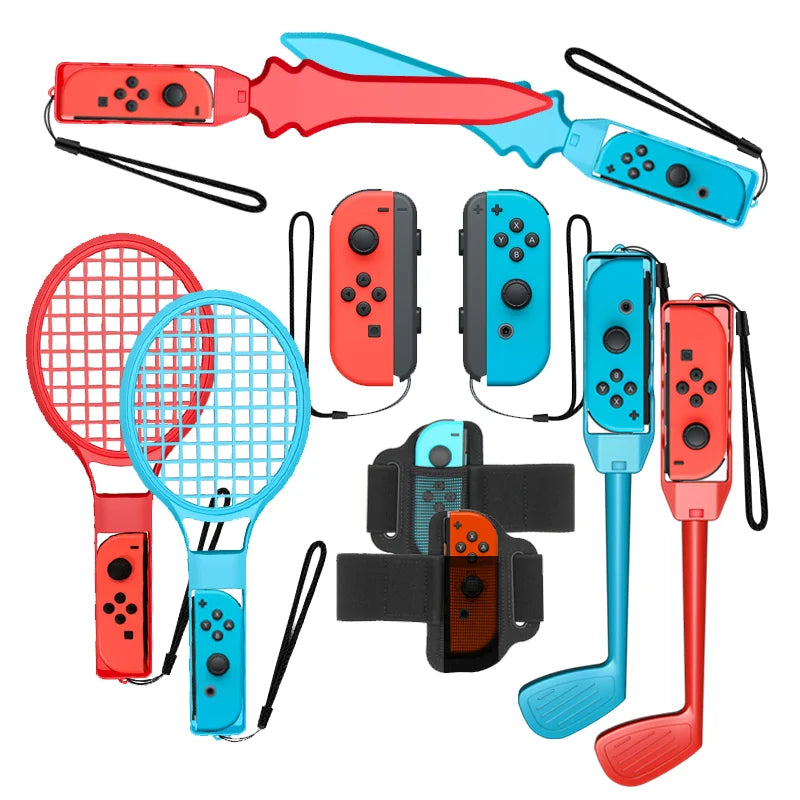 VBNM - 2024 Switch Sports Accessories Bundle -10 in 1 Family Accessories Kit for NS Sports Games Compatible with Switch/OLED