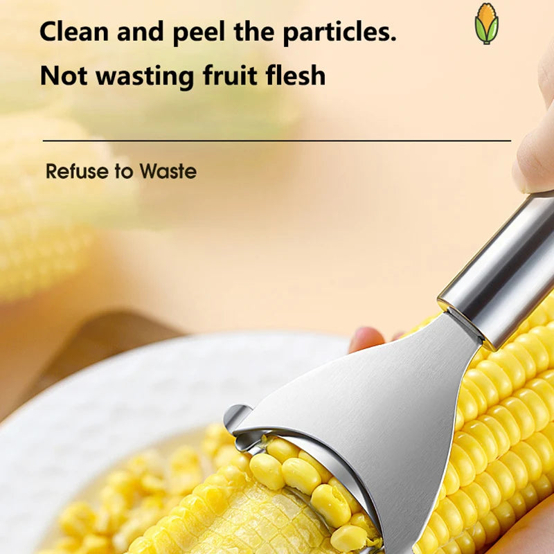 NoEnName_Null - Stainless Steel Corn Planer Ergonomic Handle Corn Peeler, Separate & Enjoy Fresh Corn with Minimal Effort