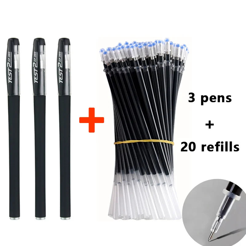 NoEnName_Null - Refill Gel pens Set In Black, Blue, And Red With a Bullet Tip 0.5mm School & office Supplies