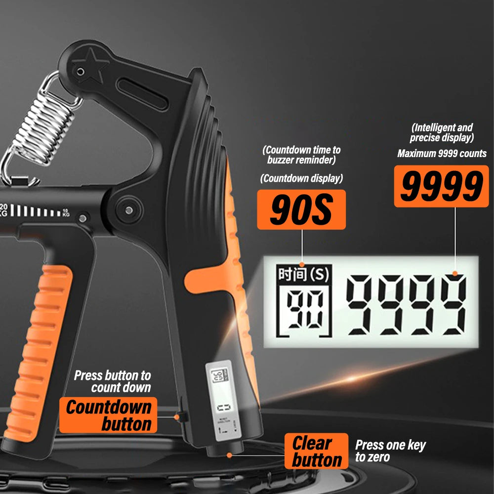 NoEnName_Null - 10-120kg Adjustment Countdown Hand Grip Strengthener Trainer