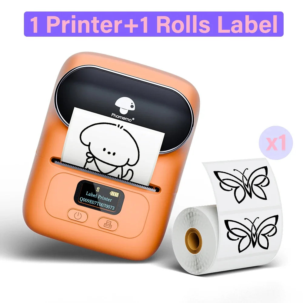 Memoking - Phomemo M110 Thermal Wireless mini Label Printer Portable Bluetooth Sticker