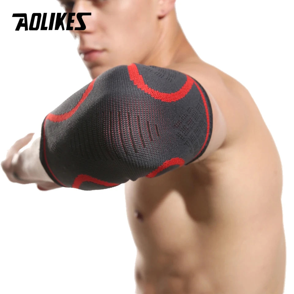 AOLIKES - 1PCS Elbow Support Elastic Gym Sport Elbow Protective Pad Absorb Sweat Arm Sleeve Elbow Brace For Everyday Activities