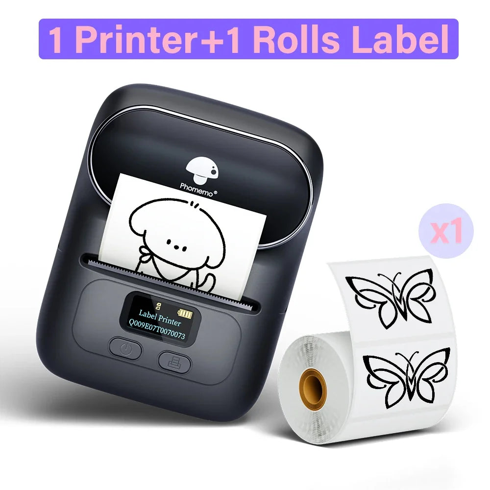 Memoking - Phomemo M110 Thermal Wireless mini Label Printer Portable Bluetooth Sticker