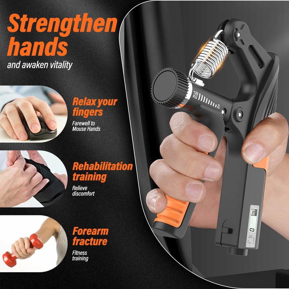 NoEnName_Null - 10-120kg Adjustment Countdown Hand Grip Strengthener Trainer