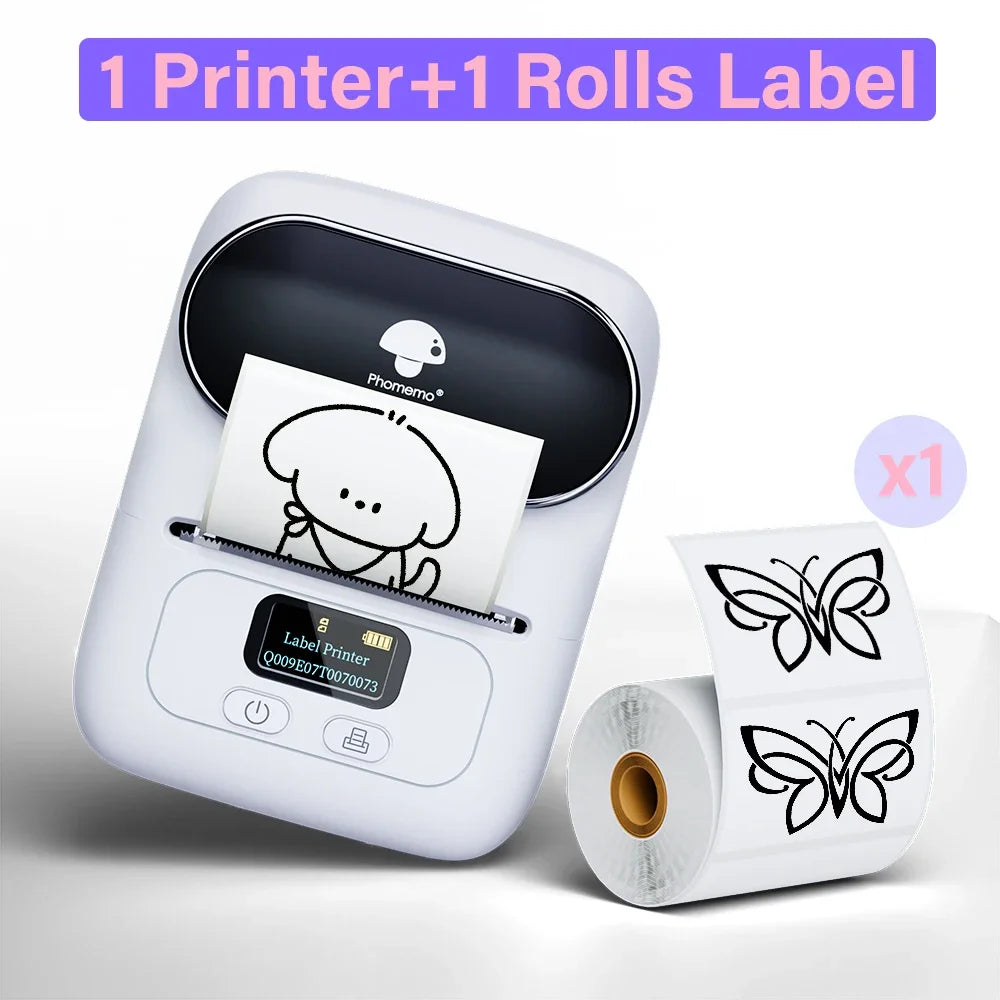 Memoking - Phomemo M110 Thermal Wireless mini Label Printer Portable Bluetooth Sticker