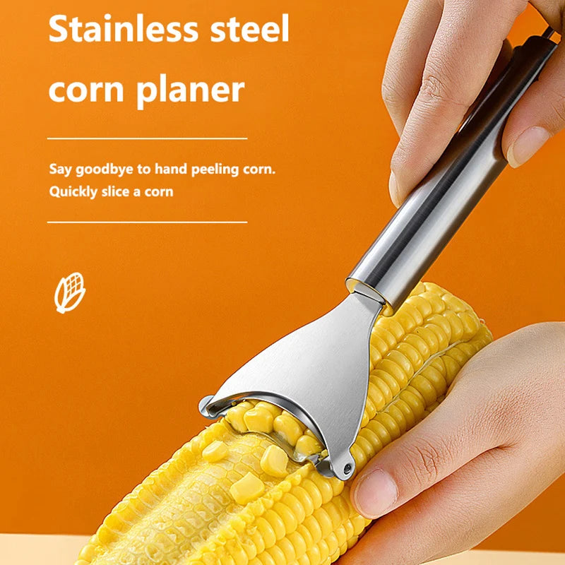 NoEnName_Null - Stainless Steel Corn Planer Ergonomic Handle Corn Peeler, Separate & Enjoy Fresh Corn with Minimal Effort