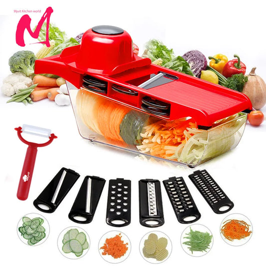 Myvit - Vegetable Cutter with Steel Blade Slicer Potato Peeler, Carrot, Cheese, And Grater vegetables