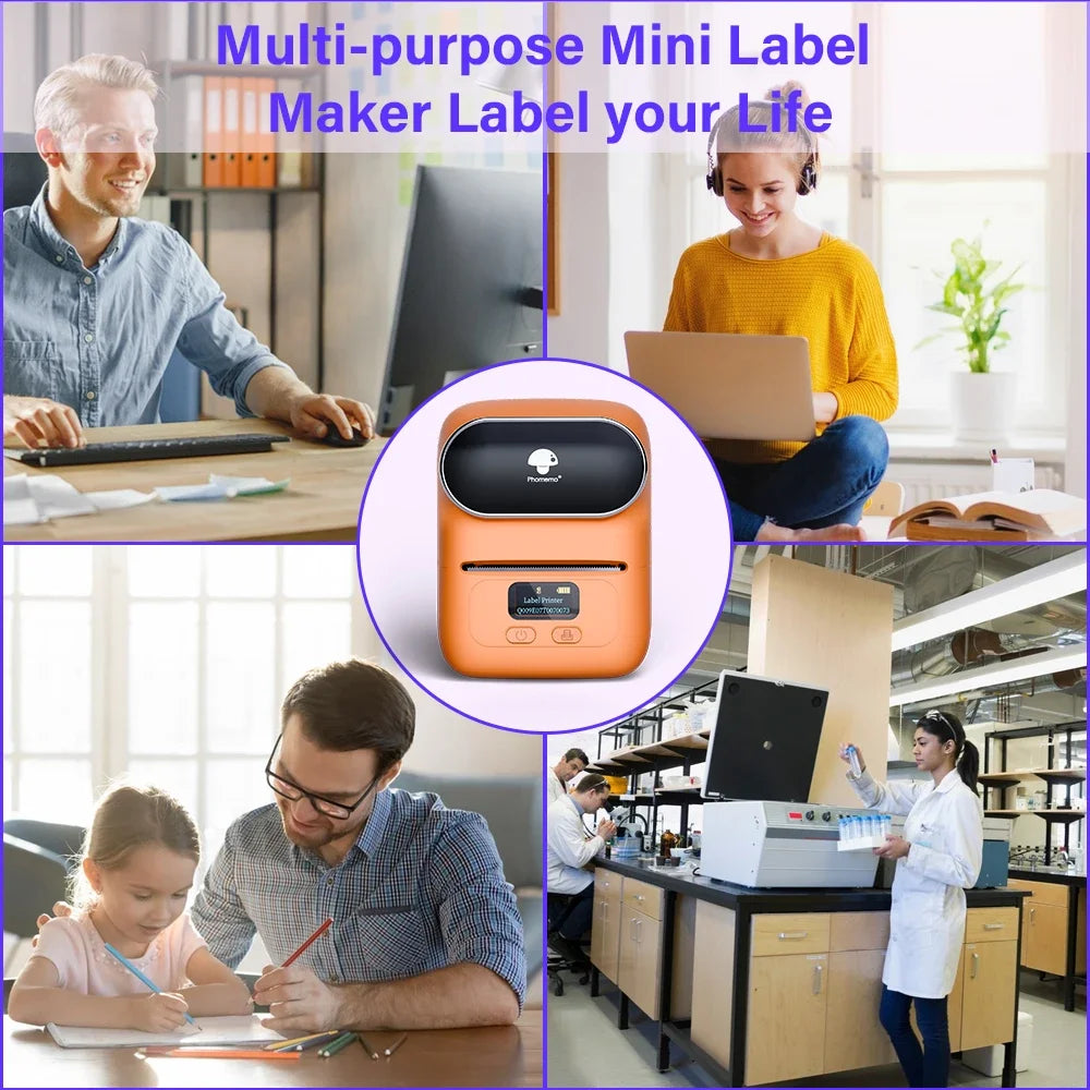 Memoking - Phomemo M110 Thermal Wireless mini Label Printer Portable Bluetooth Sticker